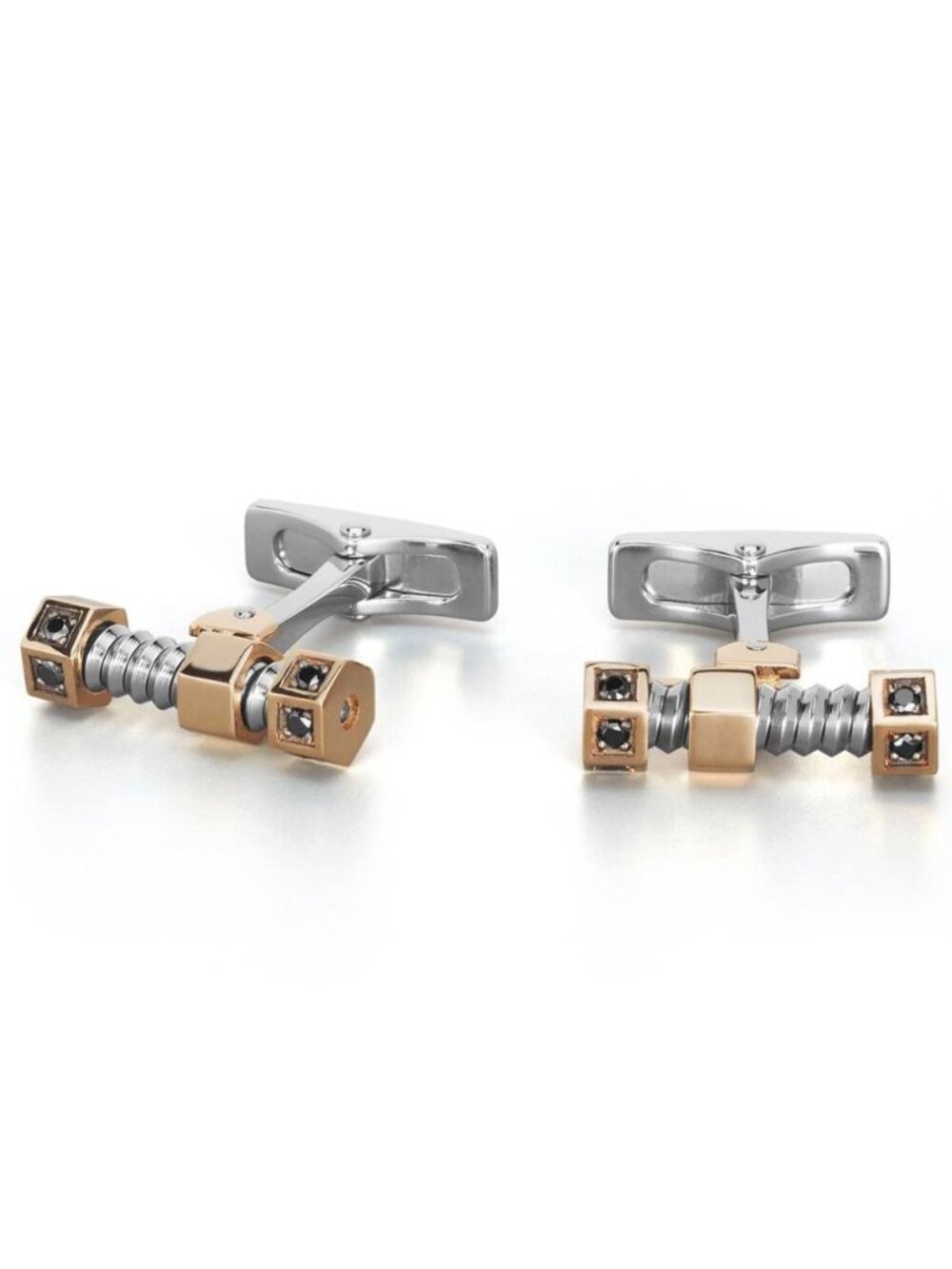 BARAKA Men's Cufflinks Rose Gold 750% Black Diamonds PS334411RODN000024